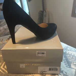 Marc Fisher Black Suede Heels 7.5